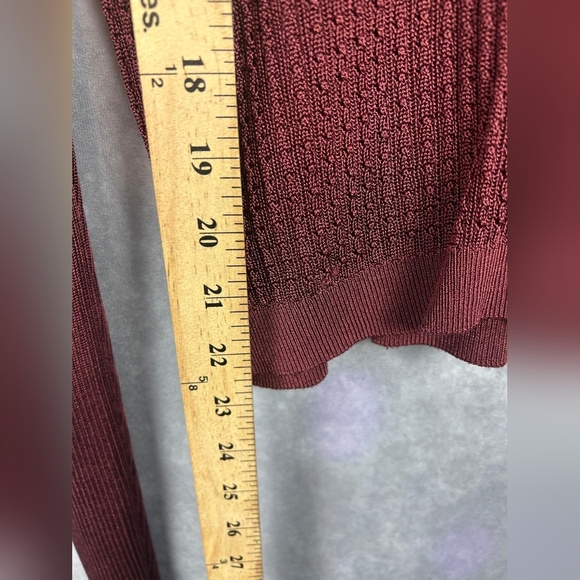 Free People H20 Crew Pullover Raw Viscose Woman Garnet Knit Top Londsleeves L - Picture 8 of 10